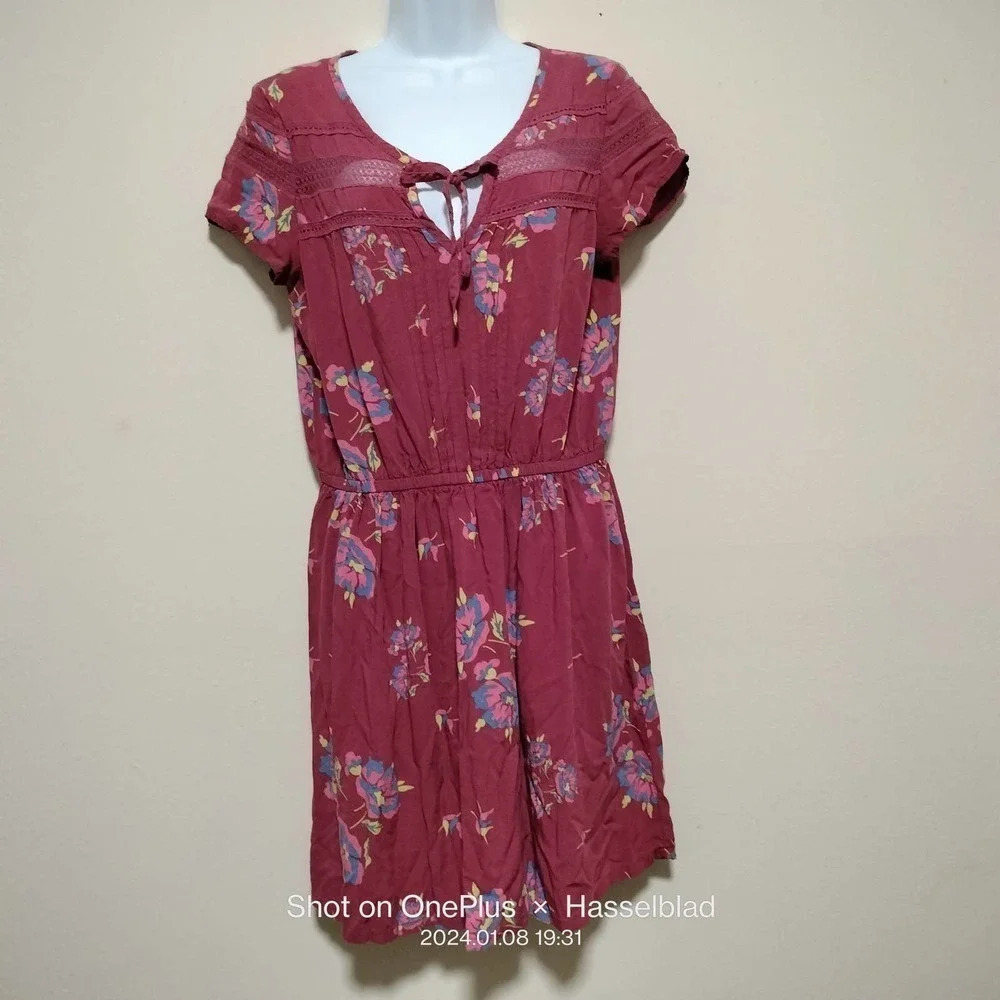 Matilda Jane Mauve Floral Tie-Front Mini Dress